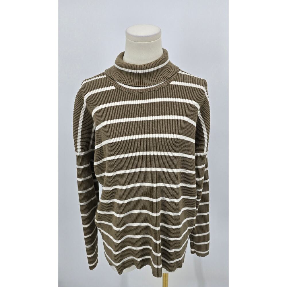Splendid Earthy Tones‎ Stripe Turtleneck Sweater